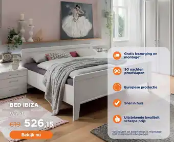 TotaalBED Bed Ibiza | 140 x 200 cm | Alpine Wit aanbieding