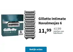 Plein.nl Gillette Intimate Navulmesjes 6 aanbieding