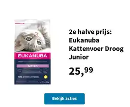 Plein.nl 2e halve prijs: Eukanuba Kattenvoer Droog Junior aanbieding