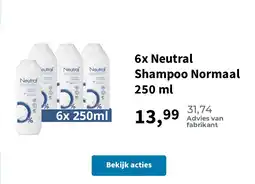 Plein.nl 6x Neutral Shampoo Normaal 250 ml aanbieding