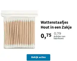 Plein.nl Wattenstaafjes Hout in een Zakje aanbieding
