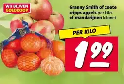 Nettorama Granny Smith of zoete cripps appels per kilo of mandarijnen kilonet aanbieding