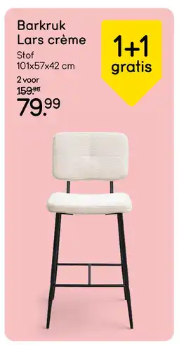 Leen Bakker Bekijk barkruk Lars crème aanbieding