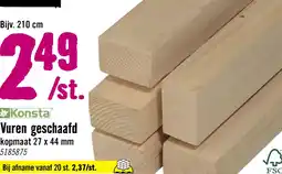 Hornbach KONSTA Vuren balk geschaafd 27 x 44 x ca. 2100 mm aanbieding