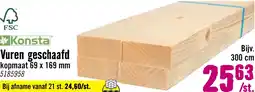 Hornbach KONSTA Vuren balk geschaafd 69 x 169 x ca. 3000 mm aanbieding