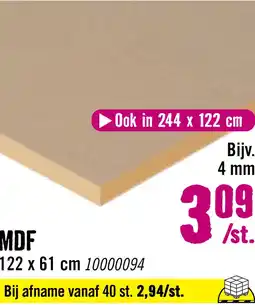 Hornbach MDF plaat 1220x610x4 mm aanbieding