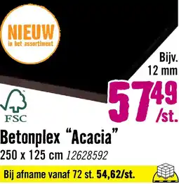 Hornbach Betonplex Acacia 2500x1250x12 mm aanbieding