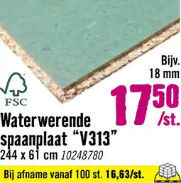 Hornbach Constructieplaat spaanplaat V313 waterwerend 4-zijdige tong & groef 2440x610x18 mm aanbieding