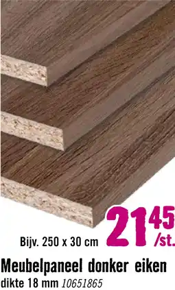 Hornbach Meubelpaneel donker eiken tweezijdig afgewerkt 18x300x2500mm aanbieding
