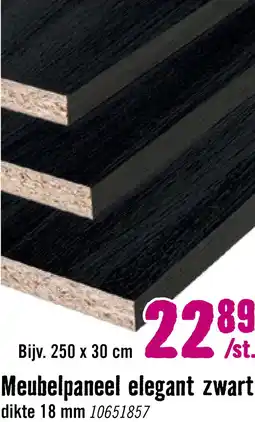 Hornbach Meubelpaneel elegant zwart tweezijdig afgewerkt 18x300x2500mm aanbieding