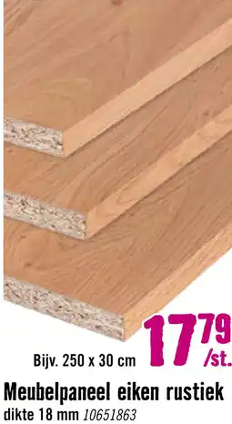 Hornbach Meubelpaneel eiken rustiek 18x300x2500mm aanbieding