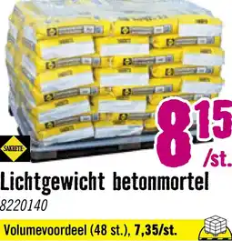 Hornbach SAKRETE Lichtgewicht betonmortel 18 kg aanbieding