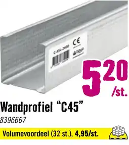 Hornbach C45L Metalstud wandprofiel, lengte 2600 mm aanbieding