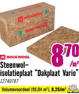 Hornbach ROCKWOOL Steenwol Vario Next dakplaat 1200 x 600 x 80 mm Rd: 2,10 aanbieding