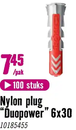 Hornbach FISCHER Nylon plug Duopower 6x30, 100 stuks aanbieding