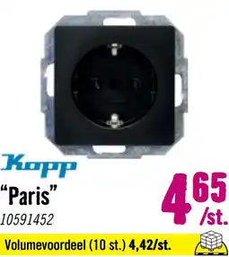 Hornbach KOPP Paris Stopcontact 1-voudig RA zwart mat aanbieding