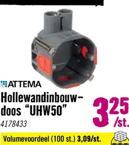 Hornbach ATTEMA Inbouwdoos hollewand UHW50 16/19 mm grijs aanbieding