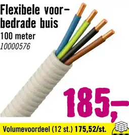 Hornbach PROFILE Flexibele voorbedrade buis 16 mm 5/8 grijs 100 meter (3x2,5+1x1,5 mm²) aanbieding