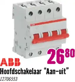 Hornbach ABB Hoofdschakelaar aan-uit rood 4-polig 40A 440V aanbieding