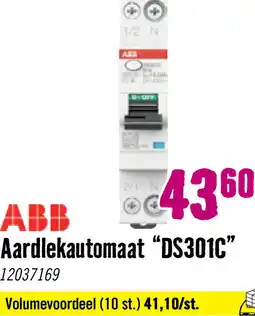 Hornbach ABB Aardlekautomaat DS301C B-kar 1 polig + nul 16A 30mA B16 aanbieding