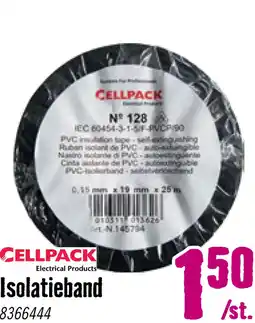 Hornbach CELLPACK Isolatietape zwart 25 meter aanbieding