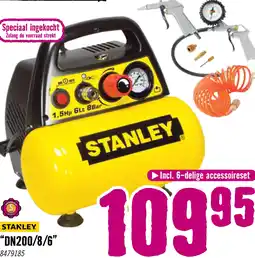 Hornbach STANLEY Compressor DN200/8/6 (incl. 6-delige accessoireset) aanbieding