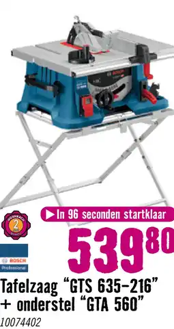 Hornbach BOSCH Professional Tafelcirkelzaag GTS 635-216 (incl. onderstel) aanbieding