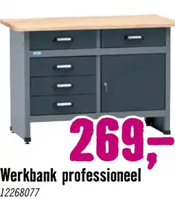 Hornbach KÜPPER Werkbank 120x84x60 cm antraciet-grijs (1 deur, 5 laden) aanbieding