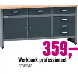 Hornbach KÜPPER Werkbank 170x84x60 cm antraciet-grijs (2 deuren, 6 laden) aanbieding