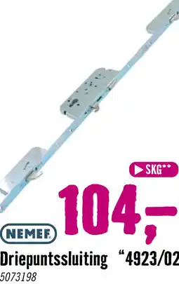 Hornbach NEMEF Meerpuntssluiting met cilinderbediening 4923/02 aanbieding