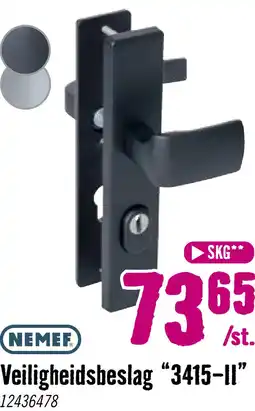 Hornbach NEMEF Veiligheidsbeslag 3415-2 recht langschild duw/kruk PC72 aanbieding
