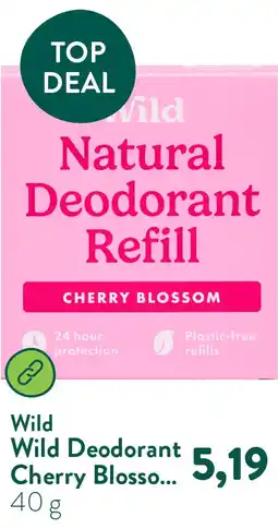 Holland & Barrett Wild Deodorant Cherry Blossom Navulling aanbieding