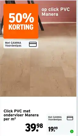 GAMMA Click PVC met ondervloer Manera aanbieding