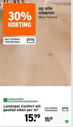 GAMMA Laminaat Confort wit geolied eiken per m² aanbieding