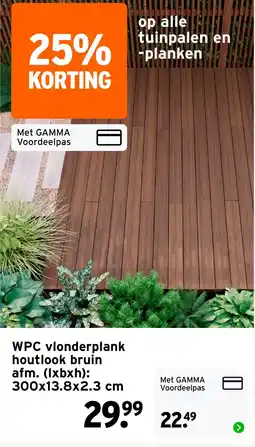 GAMMA WPC vlonderplank houtlook bruin afm. aanbieding
