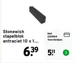 GAMMA Stonewish stapelblok antraciet 10 x 15 x 60 cm aanbieding