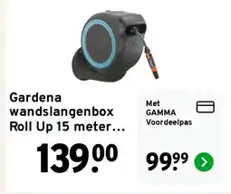 GAMMA Gardena wandslangenbox Roll Up 15 meter incl. tuinspuit aanbieding