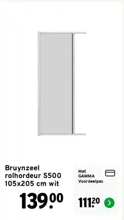 GAMMA Bruynzeel rolhordeur S500 105x205 cm wit aanbieding
