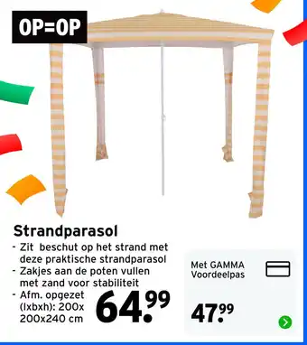 GAMMA Strandparasol aanbieding