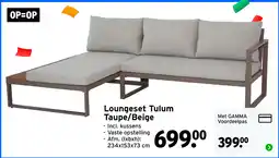 GAMMA Loungeset Tulum Taupe/Beige aanbieding