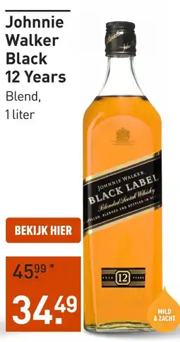 Gall & Gall Johnnie Walker Black 12 Years 100CL aanbieding