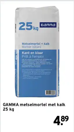 GAMMA GAMMA metselmortel met kalk 25 kg aanbieding