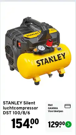 GAMMA STANLEY Silent luchtcompressor DST 100/8/6 aanbieding