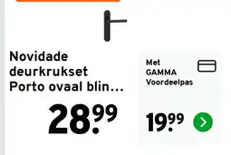 GAMMA Novidade deurkrukset Porto ovaal blind schild zwart RVS aanbieding