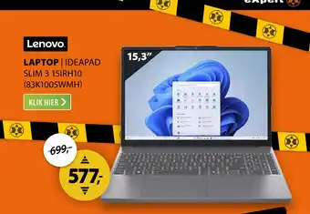 Expert Lenovo IdeaPad Slim 3 15IRH10 (83K1005WMH) aanbieding