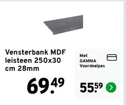GAMMA Vensterbank MDF leisteen 250x30 cm 28mm aanbieding