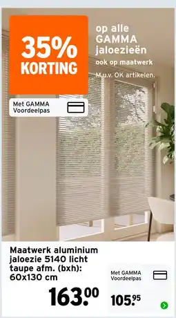 GAMMA Maatwerk aluminium jaloezie 5140 licht taupe aanbieding