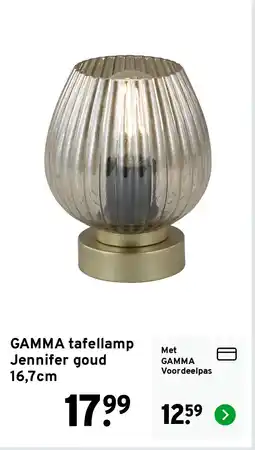 GAMMA GAMMA tafellamp Jennifer goud 16,7cm aanbieding