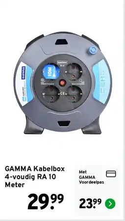 GAMMA GAMMA Kabelbox 4-voudig RA 10 Meter aanbieding