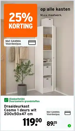 GAMMA Draaideurkast Cosmo 1 deurs aanbieding